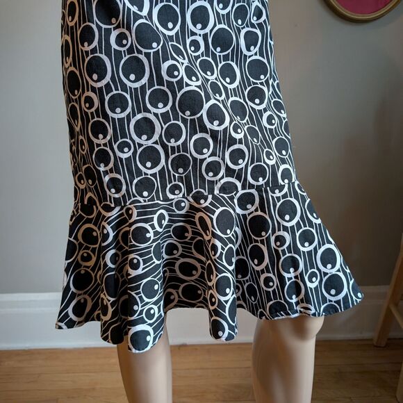 Vintage Y2K Sara Jane Graphic Print Mini Skirt Polka Dot Eyeball Surreal Size 6 - Picture 10 of 11